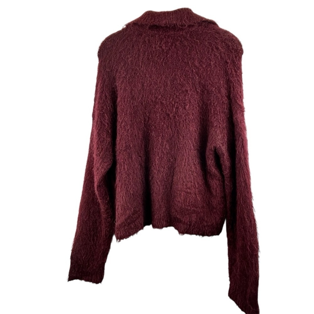 Madewell Brushed Polo Sweater in Heather Currant Size S Soft & Cozy Holiday - Picture 6 of 12